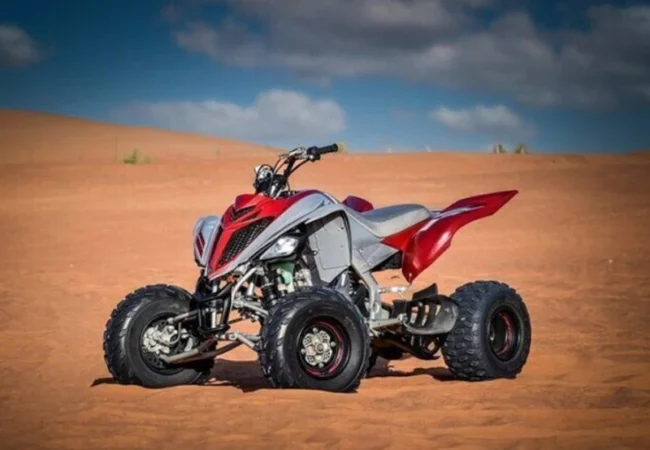Yamaha Raptor 700cc advanced ATV in the Dubai desert